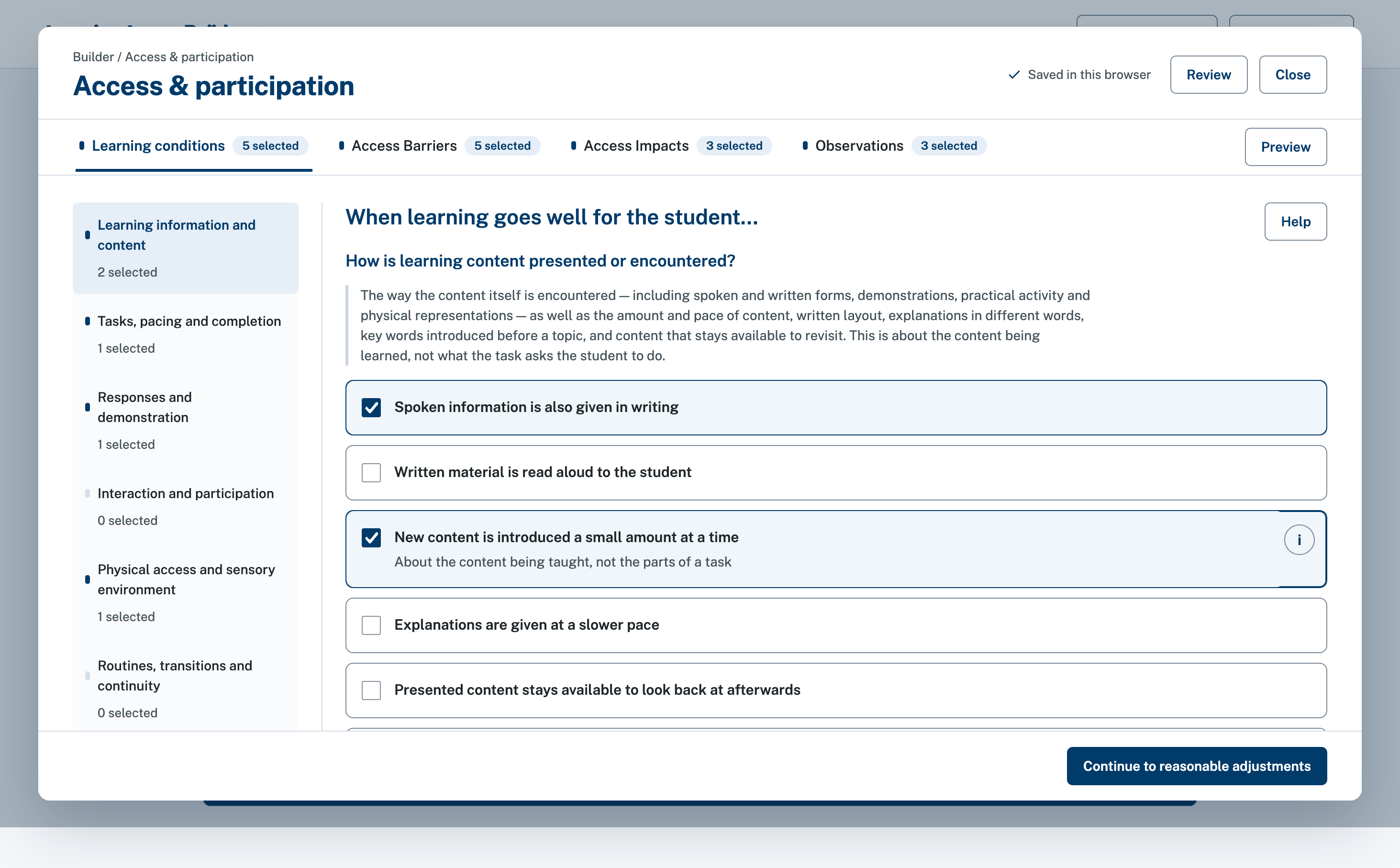 Access & participation in LAB, using an invented student example